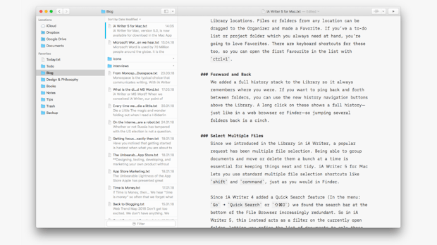 iA Writer 5: Neue Mac-Version der Schreibsoftware bringt erneuerte Bibliothek