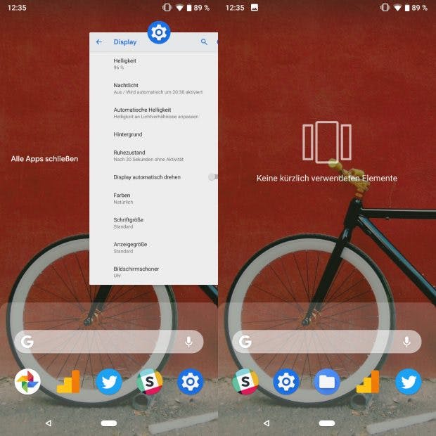 In Android 9.0 P lassenn sich nun wieder alle Apps mit einem Tap beenden. (Bild: t3n.de)