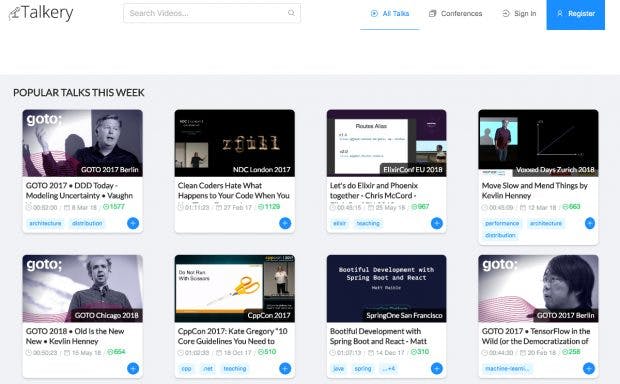 Talkery hält euch über neue Talks auf dem Laufenden. (Screenshot: talkery.io)