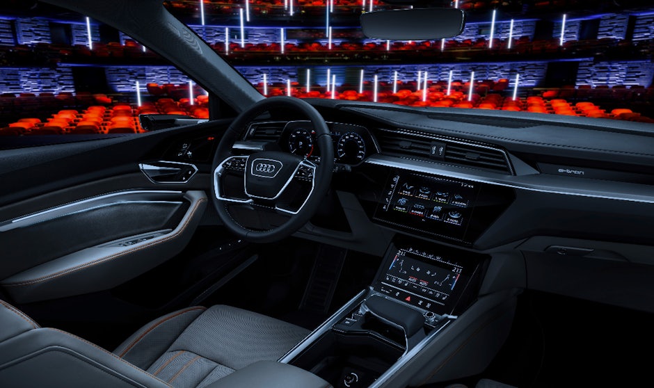 The Audi e-tron prototype on the stage in the Royal Danish Playh ... The Audi e-tron prototype on the stage in the Royal Danish Playh ...