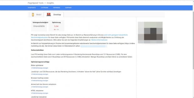 Die Pagespeed-Insights-Analyse liefert hilfreiche Erkenntnisse für die Suchmaschinenoptimierung