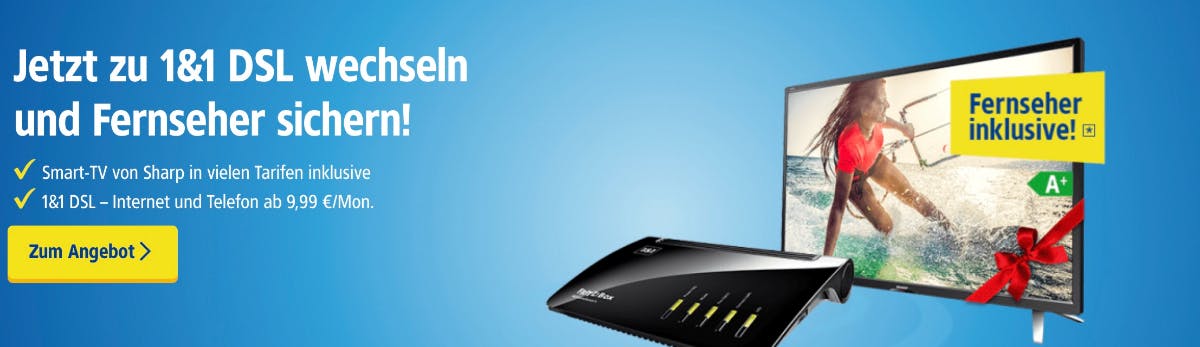 t3n Deals: 1&1 Fernseher Aktion