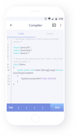Die Android-App Programming Hub hat auch einen Compiler mit an Bord. (Grafik: Nexino Labs)