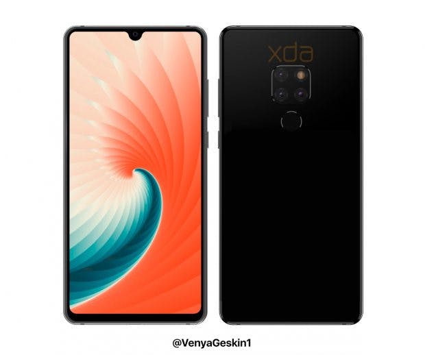 Das Mate 20 kommt mit rückseitigem Fingerabdrucksensor und kleiner Notch.
