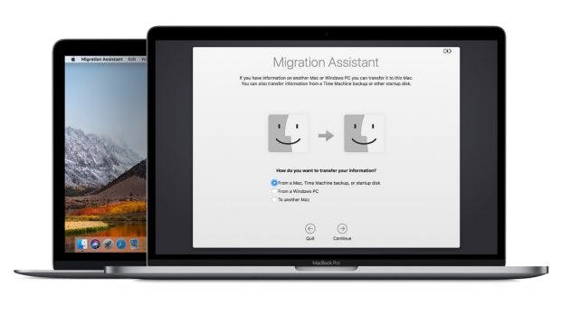 Der überarbeitete Migrations-Assistent soll den Wechsel von Windows auf macOS Mojave reibungsloser gestalten. (Bild: Apple)