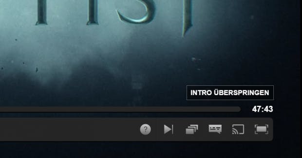 Die teils minutenlangen Intros von Serien lassen sich mit einem Klick überspringen. (Screenshot: t3n)