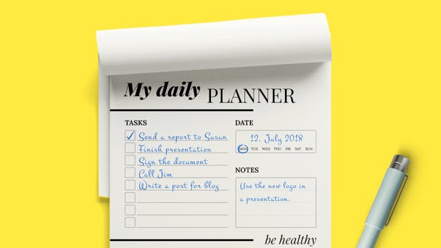 Diese kostenlose Papiervorlage hilft dir, deinen Arbeitstag optimal zu planen