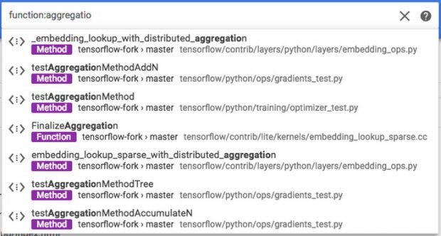 Cloud Source Repositories: Googles Cloud-basierte Versionsverwaltungslösung bekommt eine semantische Suche. (Screenshot: Google)