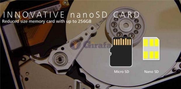 Während das meiste der Marketing-Materalien schlüssig erscheint, irritiert uns die Nano-SD-Karte - hat Huawei die Speicherkarte geschrumpft? (Screenshot: Girafa)