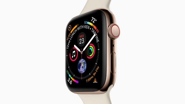 Die Apple Watch Serie 4 wird laut 9to5 Mac ein etwa 15 Prozent größeres Display erhalten und wie auf dem Bild (kein Mockup) aussehen. (Bild: 9to5Mac)