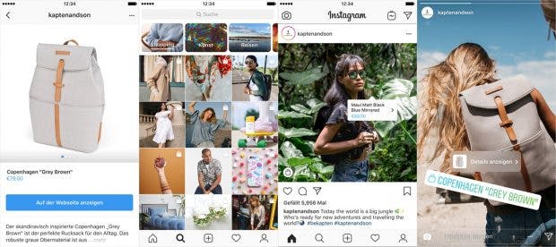 Instagram weitet die Shopping-Funkion aus. (Screenshots: Instagram)
