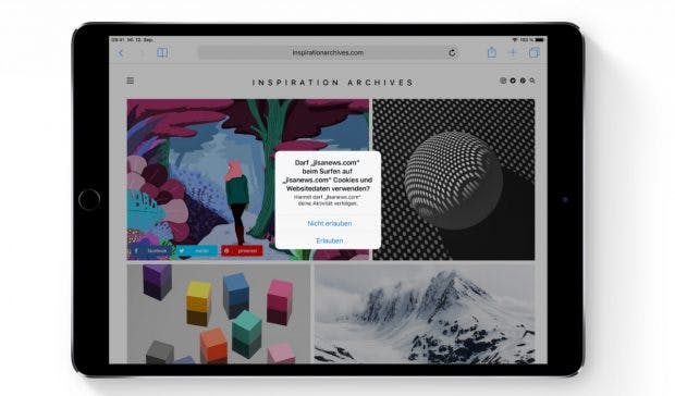 Mehr Sicherheit: Safari verhindert, dass Websites dich ohne deine Erlaubnis nachverfolgen können. (Bild: Apple)
