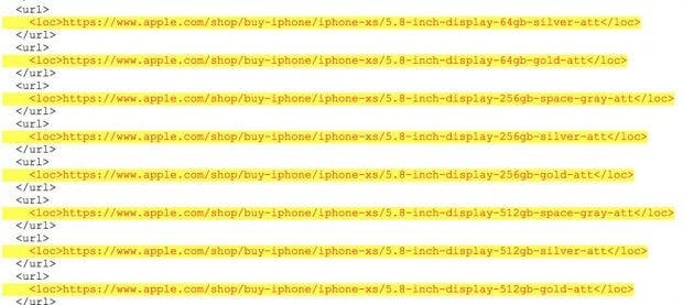 Die neuen iPhones werden mit mindestens drei Speicheroptionen angeboten. (Screenshot: 9to5Mac)