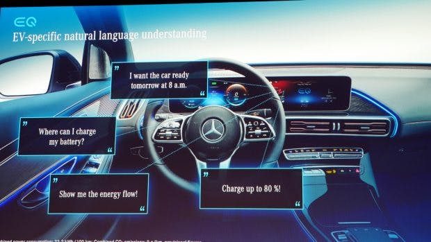 MBUX an Bord: Per Sprache kann der Mercedes EQC auch gesteuert werden. (Foto: t3n.de)