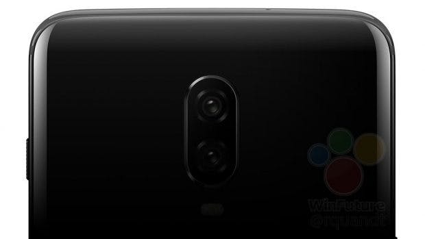 Auf der Rückseite wird es beim Oneplus 6T nur eine Dual-Kamera geben. Der Fingerabdrucksensor wird nach vorn verfrachtet. (Bild: via Winfuture)