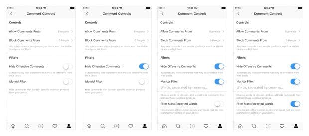 Instagram weitet Kommentarfilter auf Live-Videos aus. (Screenshots: Instagram)