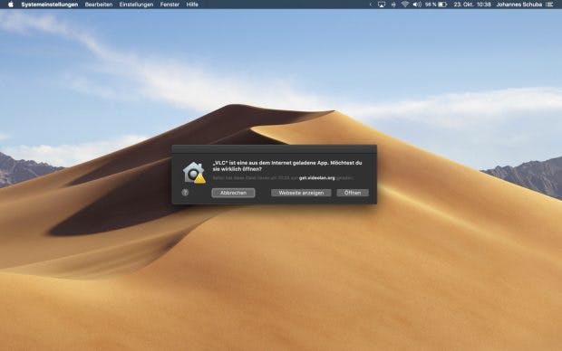Die in macOS integrierte Gatekeeper-Funktion soll künftig nur noch Apps akzeptieren, die neben der Signierung mit der Developer-ID auch bei Apples Notary Service waren. (Screenshot: macOS / t3n)
