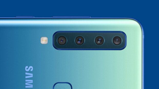 Das Samsung Galaxy A9 (2018) ist das erste mit vier Hauptkameras. (Bild: Samsung)