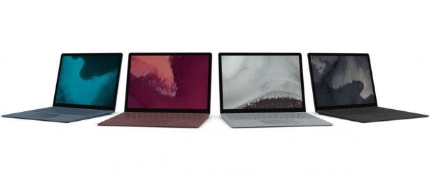 In diesen Farbtönen wird das Surface Laptop 2 angeboten. (Bild: Microsoft)