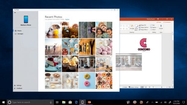 Mit Your Phone könnt ihr Inhalte eures Smartphones auf Windows 10 spiegeln. (Bild: Microsoft)