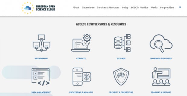 Die Europäische Cloud für offene Wissenschaft ist in einer ersten Version am Freitag online gegangen: (Screenshot: eosc-portal.eu / t3n.de)