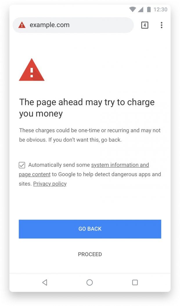 Google Warnhinweis Kostenfallen