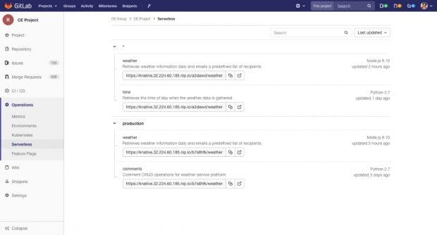 Die nächste Gitlab-Version soll euch bei der Verwaltung serverloser Workloads unterstützen. (Screenshot: Gitlab)