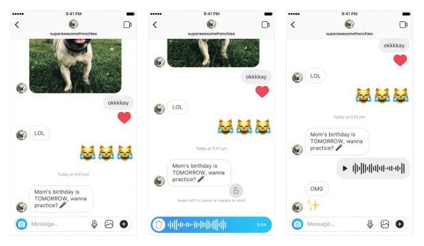 Wie bei Whatsapp: Instagram bekommt Sprachnachrichten. (Screenshots: Instagram)