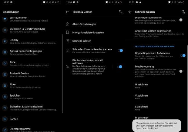 ... als die Geste zum Aktivieren des Displays. (Screenshots: t3n.de)