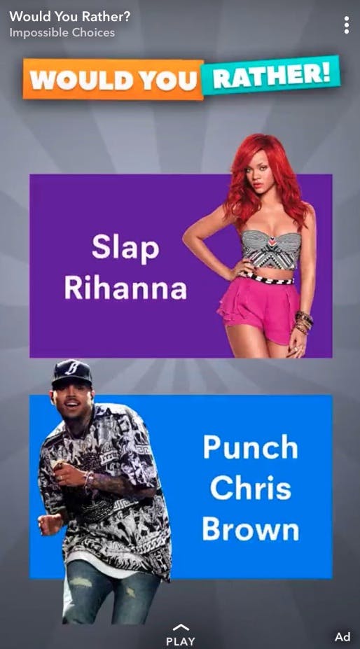 Snapchat-Werbung Slap Rihanna