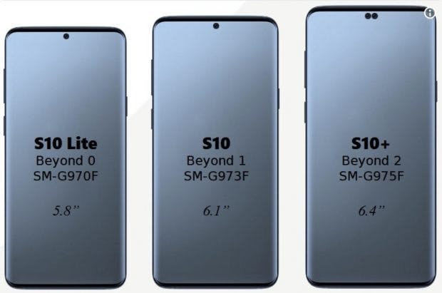 Das mutmaßliche Samsung Galaxy S10 Portfolio. (Bild: IceUniverse)