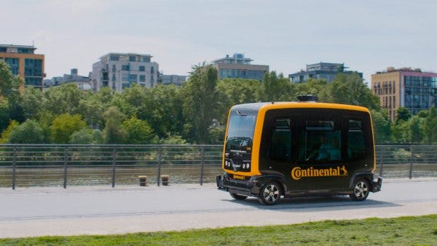 Kernstück des Lieferkonzepts ist Continentals autonomer Mini-Bus Cube. (Foto: Continental)