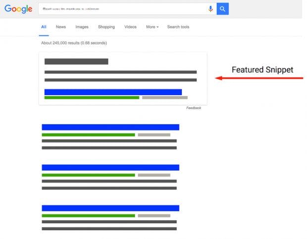 So sieht ein Featured Snippet in den Google-Suchergebnissen aus. (Grafik: Google)