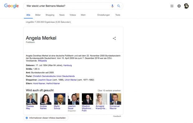 Manipuliertes Google-Suchergebnis. (Screenshot: Google/t3n)