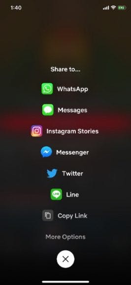 Netflix in Instagram Stories teilen