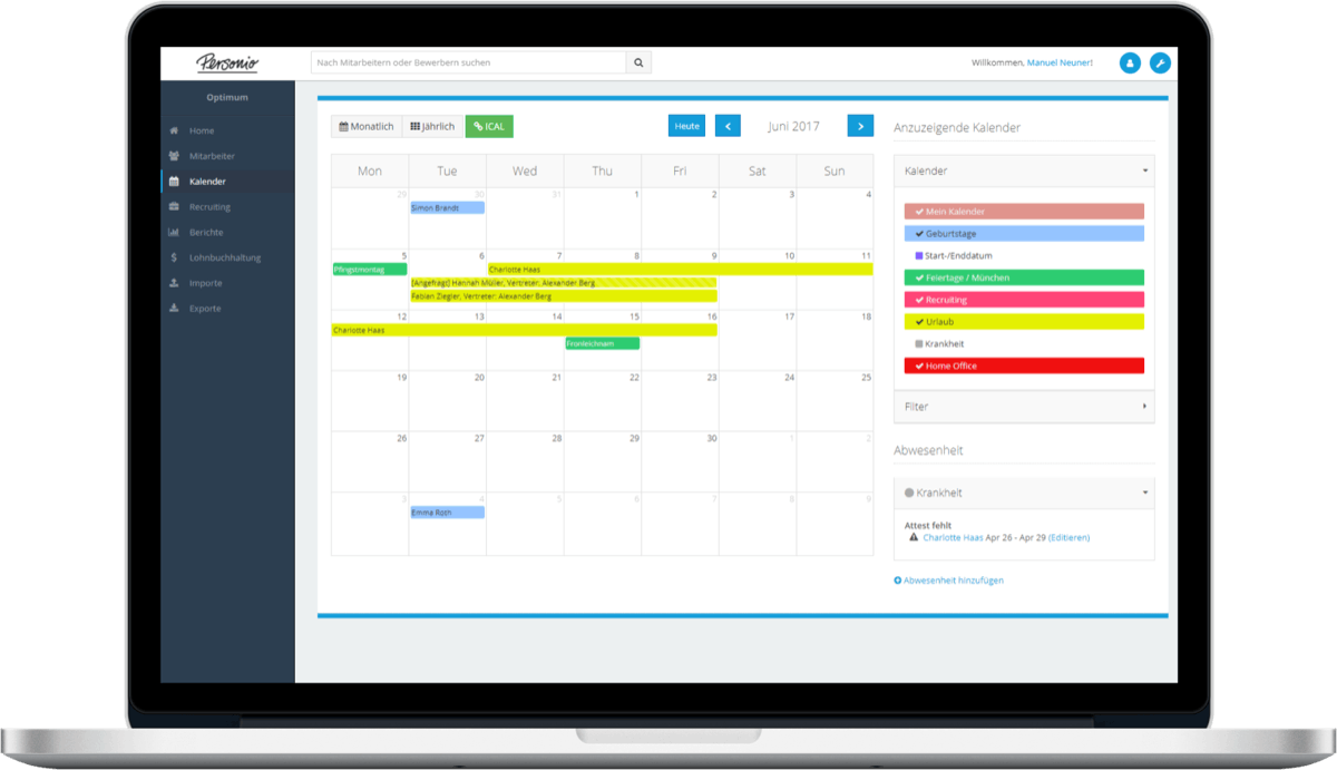 So sieht die HR-Software von Personio aus. (Bild: Personio)