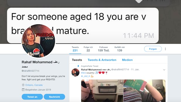 Wie Twitter Saudi-Araberin @rahaf84427714 vor der Abschiebung rettete