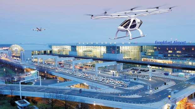 Frankfurter Flughafen und Volocopter entwickeln Konzept für den Flugtaxi-Einsatz