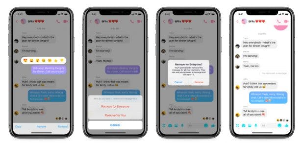 Wie Whatsapp: Facebook Messenger bekommt eine Löschfunktion. (Grafik: Facebook)