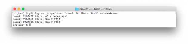 Der Commit-Log kann jetzt mit einem besser lesbaren Datum angezeigt werden. (Screenshot: t3n.de)