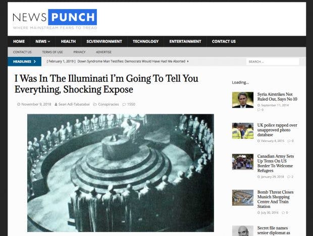 Dieselben Inhalte unter neuem Namen: Aus Yournewswire wurde News Punch. (Screenshot: newspunch.com)