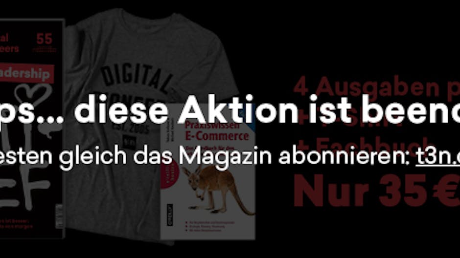 t3n-Abo inklusive gratis E-Commerce-Buch!