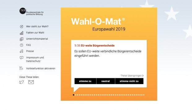 Wahl-O-Mat zur Europawahl 2019