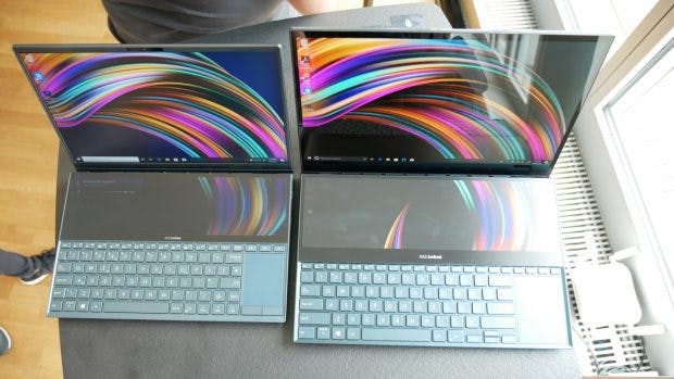 Asus Zenbook Duo (links) und Zenbook Pro Duo. (Foto: t3n)