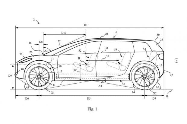 Designskizze des Dyson-Elektroautos