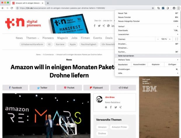 Lesemodus in Chrome 75 aktivieren