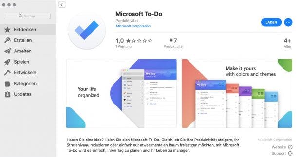 Microsofts To-Do im Mac-App-Store
