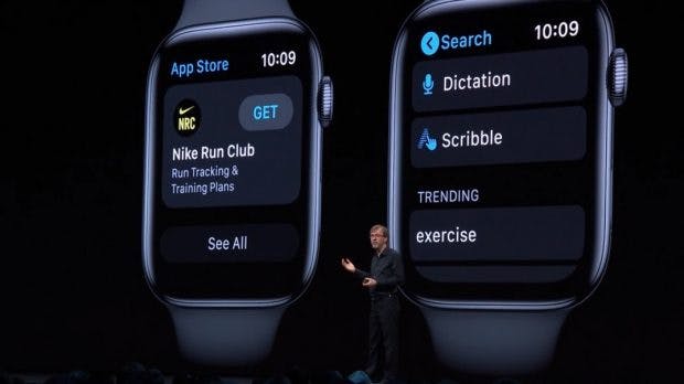 Apple zeigt watchOS 6 für die Apple Watch. (Screenshot: Apple/t3n)