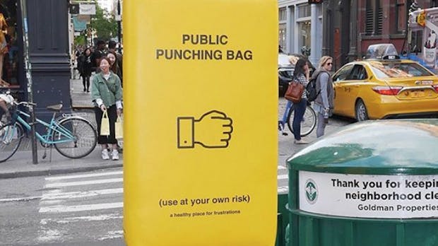 Stressabbau: In New York gibt es öffentliche Boxsäcke, um Frust abzubauen