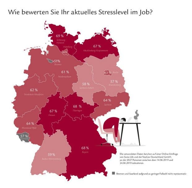 Bundesländer-Ranking: So empfinden die Deutschen ihr Stresslevel